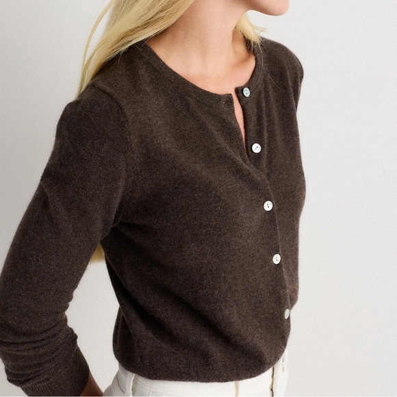 Quince 100% Mongolian Cashmere Cardigan – Truffle Brown (Size M) - Picture 8 of 15